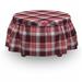 East Urban Home Checkered Retro Plaid Squares 2 Piece Box Cushion Ottoman Slipcover Set Polyester in Pink/Red | 16 H x 38 W x 0.1 D in | Wayfair