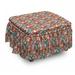 East Urban Home Dog Lover Hipster Bulldog Pug 2 Piece Box Cushion Ottoman Slipcover Set Polyester in Red | 16 H x 38 W x 0.1 D in | Wayfair