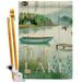Breeze Decor The Lakeside Nature American Impressions 2-Sided Polyester 40 x 28 in. Flag Set in Gray | 40 H x 28 W x 1 D in | Wayfair