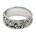 Flourishing Foliage,'Leaf and Tree Sterling Silver Band Ring'