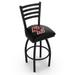 Holland Bar Stool NCAA Swivel 30" Bar Stool Upholstered/Metal in Black/Brown | 45 H x 18.5 W x 17 D in | Wayfair L01430BostnC