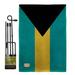 Breeze Decor Bahamas the World Nationality Impressions 2-Sided Burlap 19 x 13 in. Flag Set in Black/Green | 18.5 H x 13 W x 1 D in | Wayfair