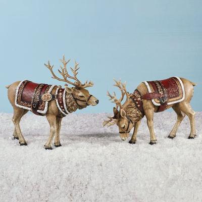 Majestic Deer Figures Red 2 Piece Set, 2 Piece Set, Red