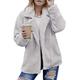 Elapsy Womens Zip Up Oversized Teddy Bear Coats Faux Fur Warm Outwear Cardigan Jackets Pockets Grey Large 16 18