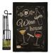 Breeze Decor Wine House Happy Hour & Drinks Impressions 2-Sided Polyester 19 x 13 in. Flag Set in Black | 18.5 H x 13 W x 1 D in | Wayfair