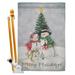 Breeze Decor Snowman Family Impressions Decorative 2-Sided Polyester 40 x 28 in. Flag Set in Gray | 40 H x 28 W x 1 D in | Wayfair