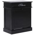 vidaXL Shoe Cabinet Black 50x28x58 cm Paulownia Wood