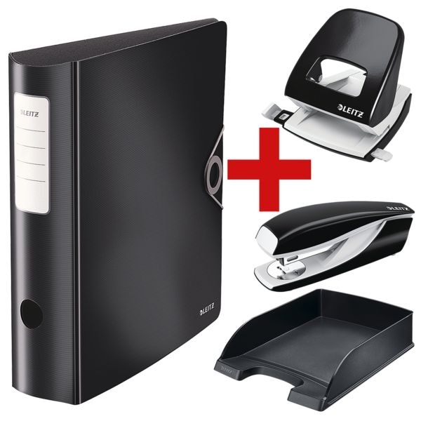 Leitz Starter-Set »LEITZ Solid« (Ordner, Locher, Heftgerät, Briefkorb) schwarz, 8.2x31.8x29 cm Image