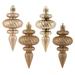 Vickerman 480274 - 4" Cafe Latte 4 Assorted Finish Finial Christmas Tree Ornament (8 pack) (N500080)