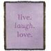 East Urban Home Handwritten Live Laugh Love Cotton Throw Cotton in Gray/Indigo | 37 W in | Wayfair B68FC61BD2AB4D34B98DB302E28E8911