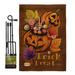 Breeze Decor Candy Pumpkin Fall Halloween Impressions 2-Sided Polyester 18.5 x 13 in. Flag Set in Brown | 18.5 H x 13 W x 1 D in | Wayfair