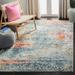Blue Indoor Area Rug - Bungalow Rose Marques Oriental Ivory/Area Rug Polypropylene in Blue, Size 48.0 W x 0.28 D in | Wayfair