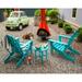 POLYWOOD® Classic Folding Adirondack 3-Piece Set Wood in Blue | Outdoor Furniture | Wayfair PWS214-1-NV