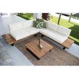 Foundry Select 3 Piece Sectional Seating Group Wood/Metal in Brown | 30 H x 100.5 W x 29 D in | Outdoor Furniture | Wayfair