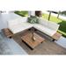 Foundry Select 3 Piece Sectional Seating Group Wood/Metal in Brown | 30 H x 100.5 W x 29 D in | Outdoor Furniture | Wayfair