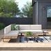 Foundry Select 3 Piece Sectional Seating Group Wood/Metal in Brown | 30 H x 100.5 W x 29 D in | Outdoor Furniture | Wayfair