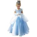 Cinderella Dress Princess Costume Halloween Fancy Party Dress up Outfit Cosplay Dresses, Cinderella Blue, 6-7Years(height 120cm)