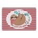 Red 27 x 1 W in Kitchen Mat - The Holiday Aisle® Pierre Eat Sleep Be Merry Sloth Kitchen Mat Synthetics | 27 H x 1 W in | Wayfair