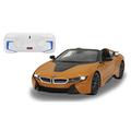 JAMARA 405183 - BMW I8 Roadster 1:12 2,4GHz - offiziell lizenziert, bis zu 1 Stunde Fahrzeit bei ca. 11 Kmh, perfekt nachgebildete Details, hochwertige Verarbeitung, orange