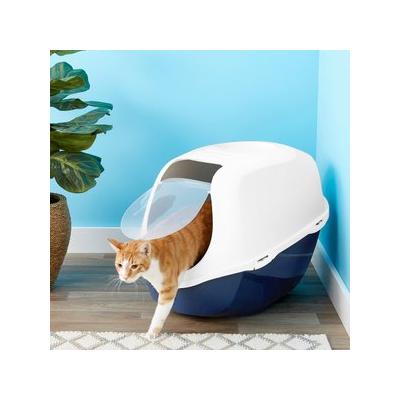 Frisco Hooded Cat Litter Box, Navy, 26-in