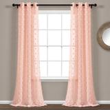 Textured Dot Grommet Sheer Window Curtain Panels Blush 38X84 Set - Lush Decor 16T004788