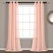 Textured Dot Grommet Sheer Window Curtain Panels Blush 38X84 Set - Lush Decor 16T004788