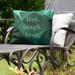 East Urban Home Live Laugh Love Indoor/Outdoor Throw Pillow Polyester/Polyfill blend in Green | 16 H x 16 W x 3 D in | Wayfair