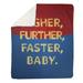 East Urban Home Woman Power Hero Quote Fleece Throw Polyester in Red/Blue | 50 W in | Wayfair 61256FDE46964C10BB0C233A0193522F