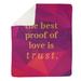 East Urban Home Faux Gemstone Love & Trust Quote Fleece Blanket Fleece/Microfiber in Pink/Indigo | 50 W in | Wayfair