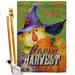 Breeze Decor Bo Happy Harvest Scarecrow 2-Sided Polyester 40 x 28 in. Flag Set in Brown | 40 H x 28 W x 1 D in | Wayfair