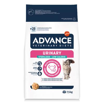 Sparpaket: 2x7,5kg Advance Veterinary Diets Cat Urinary Sterilized Low Calorie Katzenfutter trocken