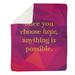 East Urban Home Faux Gemstone Choose Hope Quote Fleece Blanket Fleece/Microfiber in Pink/Indigo | 50 W in | Wayfair