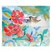 Highland Dunes Polyester Hummingbird Flower Wall Hanging Polyester in Blue/Gray | 30 H x 24 W in | Wayfair 21B34A99AF5F4488958C5F0737031233