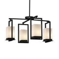 Justice Design Group Fusion 25 Inch 4 Light LED Chandelier - FSN-7510W-OPAL-MBLK