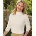 Blair Women's Embroidered Crest Knit Turtleneck - Ivory - 2XL - Womens