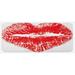 Red 0.1 x 19 W in Kitchen Mat - East Urban Home Lipstick Mark In The Shape Of A Heart Expression Passion Romance Sensuality Theme White Kitchen Mat Synthetics | Wayfair