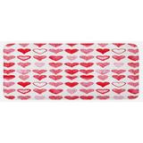 Red 0.1" x 47" L X 19" W Kitchen Mat - East Urban Home Heart Of Love & Romance Hand Drawn Style Romantic Art Vermilion Pink White Kitchen Mat 0.1 x 19.0 W in pink/whiteSynthetics | Wayfair