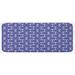 Blue 0.1" x 47" L X 19" W Kitchen Mat - East Urban Home Oriental Design w/ Flower Leaves Rectangular Shaped Image White Dark & Sky Kitchen Mat 0.1 x 19.0 x 47.0 in/white | Wayfair