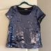 Anthropologie Tops | Anthropologie Leifsdottir Navy Sequin Tee - M? | Color: Blue/Silver | Size: M