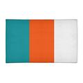 White 24 x 0.4 in Area Rug - East Urban Home Miami Football Stripes Poly Orange Area Rug Chenille | 24 W x 0.4 D in | Wayfair