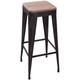 Tabouret de bar en métal Joris - H. 80 cm - 39 x 39 x 80 - Noir