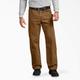Dickies Men's Relaxed Fit Sanded Duck Carpenter Pants - Rinsed Brown Size 34 X 32 (DU336)