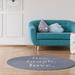 Blue 60 x 0.4 in Area Rug - East Urban Home Handwritten Live Laugh Love Quote Poly Chenille Rug | 60 W x 0.4 D in | Wayfair