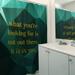 East Urban Home Faux Gemstone Self Confidence Inspirational Quote Shower Curtain Set Polyester in Green | 74 H x 71 W in | Wayfair