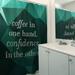 East Urban Home Faux Gemstone Coffee & Confidence Quote Shower Curtain Set Polyester in Green | 74 H x 71 W in | Wayfair