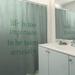 East Urban Home Handwritten Life & Levity Quote Single Shower Curtain Polyester in Green | 74 H x 71 W in | Wayfair