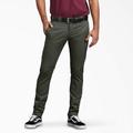 Dickies Men's Skinny Fit Double Knee Work Pants - Olive Green Size 38 30 (WP811)