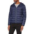 Original Penguin Men's Lightweight Hooded Puffer Jacket, Blue (Dark Sapphire 413), Medium (Size:M)