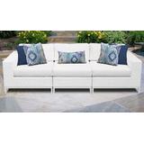 Miami 3 Piece Outdoor Wicker Patio Furniture Set 03c in Sail White - TK Classics Miami-03C-White