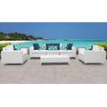 Miami 6 Piece Outdoor Wicker Patio Furniture Set 06e in Sail White - TK Classics Miami-06E